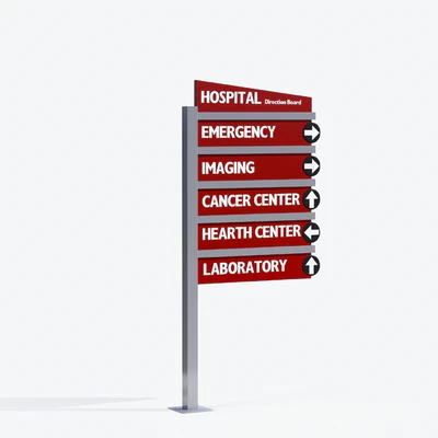 3d model of hospital information board for exterior — Ver 3