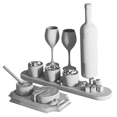 Set with white wine and snacks — Ver 2