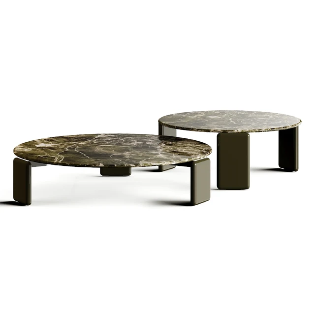 Minotti DRAKE Round Marble Solid Coffee Table — Скачать