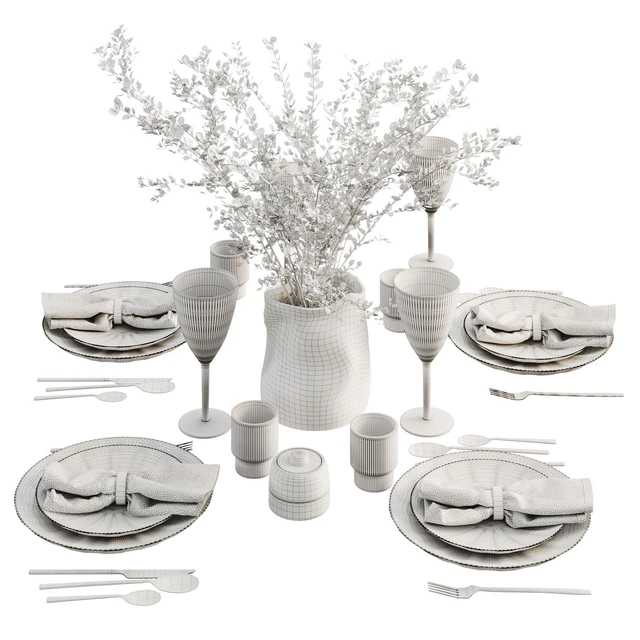 Table setting with bouquet — Descargar