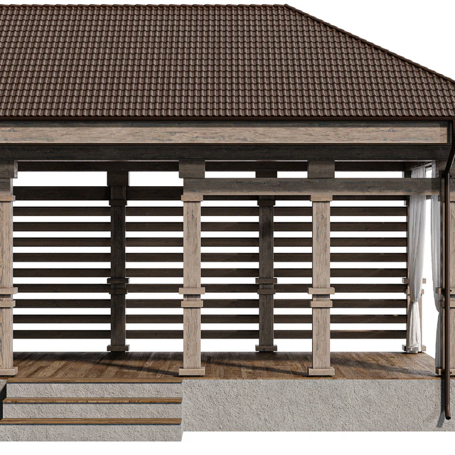 Gazebo with curtains — Download