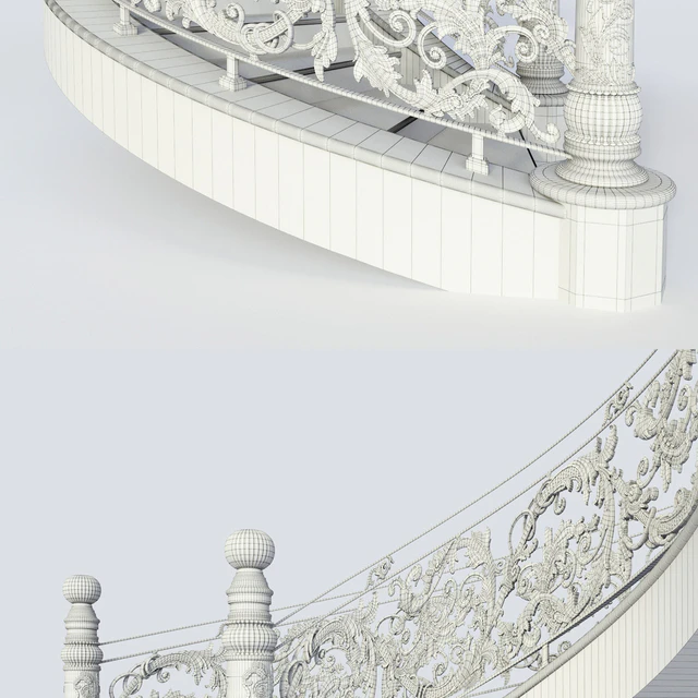 Классическая кованная лестница — Скачать