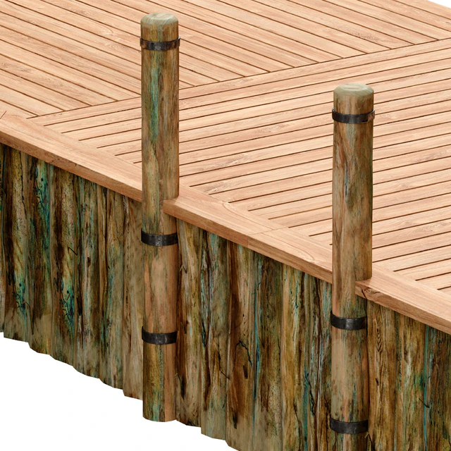 Wooden river pier — Descargar