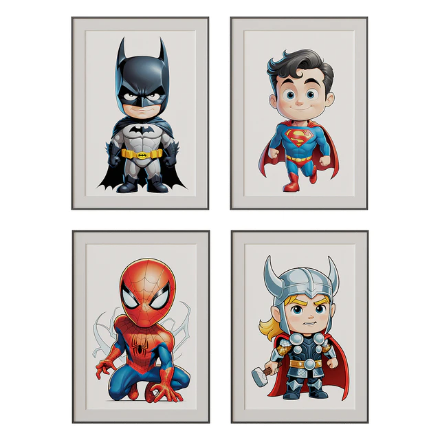 Pictures for children's room "Superheroes" — Descargar