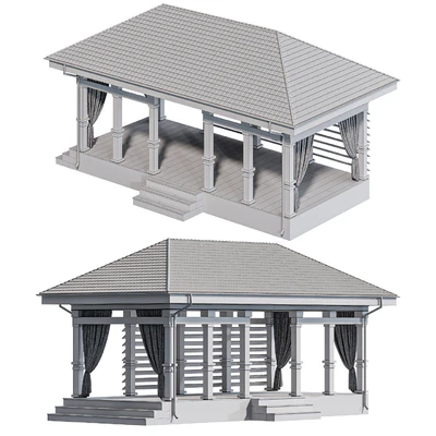 Gazebo with curtains — View 3