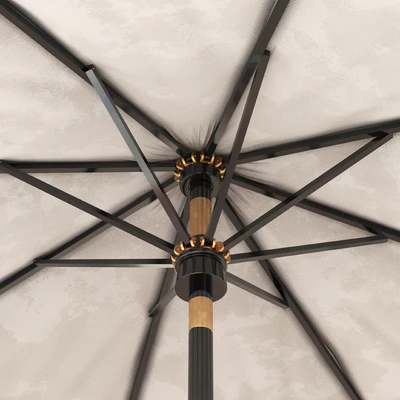 Scalloped umbrella and westport chaise — View 3