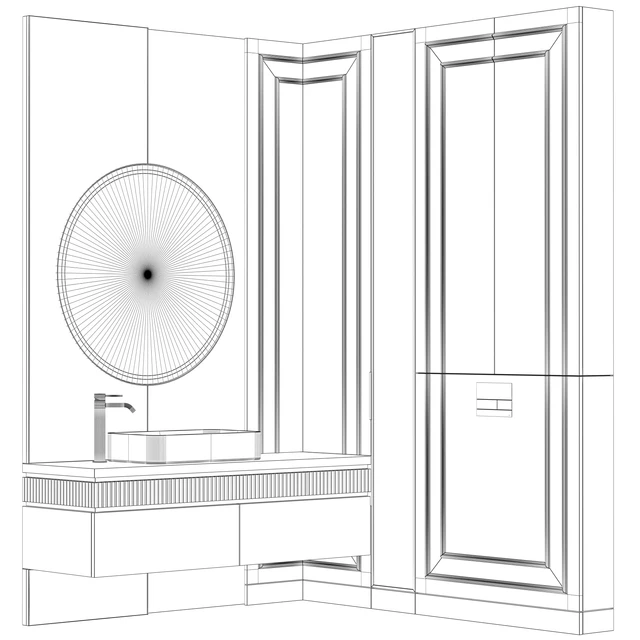 Мебель для ванной комнаты 35 в стиле неоклассика — Скачать