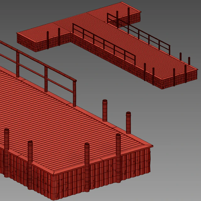 Wooden river pier — Descargar