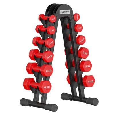 Fitness dumbbell rack for 6 pairs FLEXTER — descargar