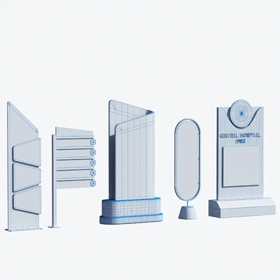 3d model of hospital information board for exterior — Ver 4