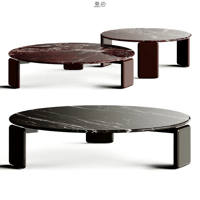 Minotti DRAKE Round Marble Solid Coffee Table — Скачать