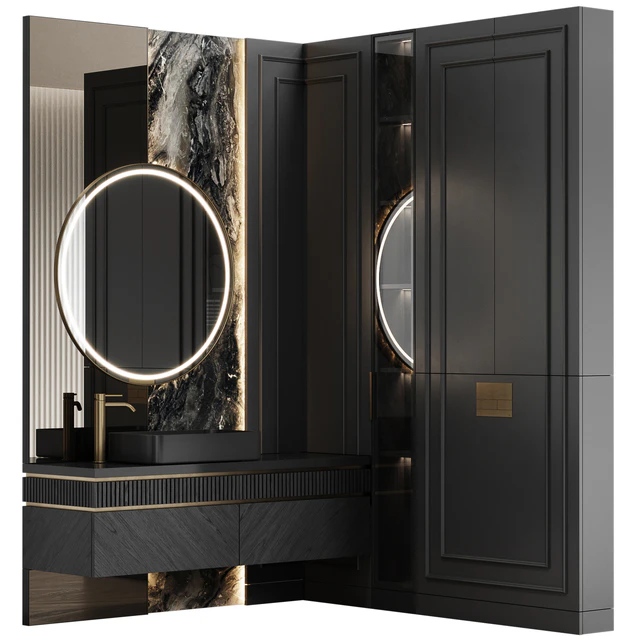 Мебель для ванной комнаты 35 в стиле неоклассика — Скачать