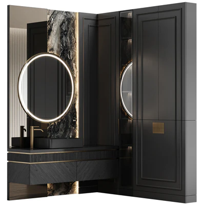 Мебель для ванной комнаты 35 в стиле неоклассика — Вид 4