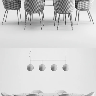CGKIT — Harbor Chair Upholstery + Snaregade Table + Tr Bulb By Menu