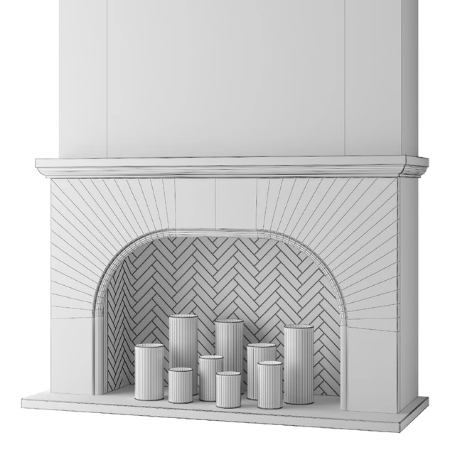 Камин со свечами — Скачать