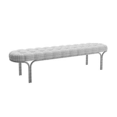 CB2 Luxey Tufted Suede Bench — View 2