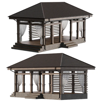 Gazebo with curtains — View 4