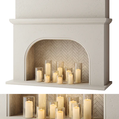 Fireplace with candles — descargar