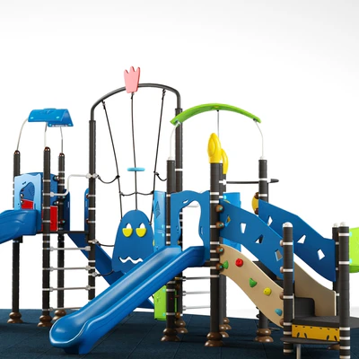 Kids playground equipment with slide climbing 09 — Ver 3