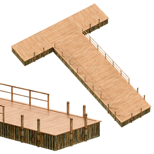 Wooden river pier — Descargar