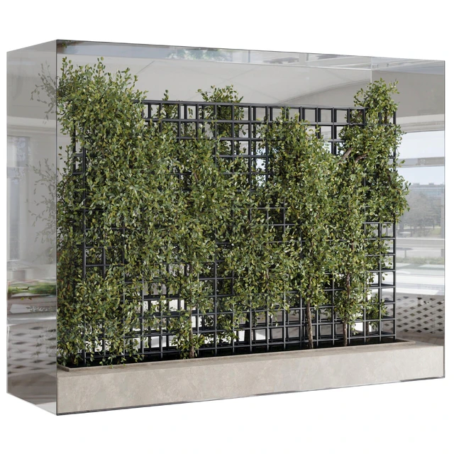 Plants Set Partition In Behind Glass - Ivy Garden Wall Decor Set 116 — Descargar