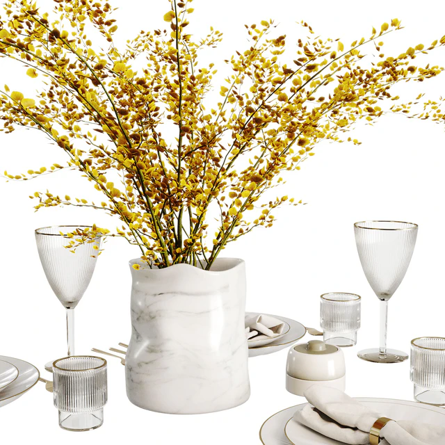 Table setting with bouquet — Descargar