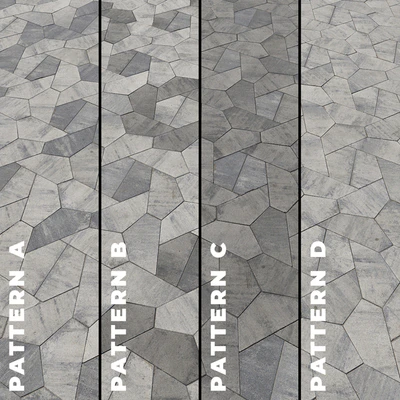 Set of four textures of asymmetrical paving stones "Origami" — download