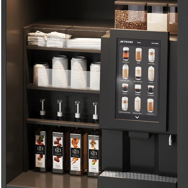 Coffee vending machine. Coffee to go. Self-service coffee shop. Vendor point — Скачать