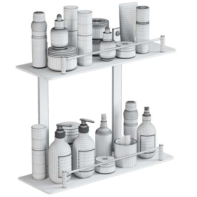 Bathroom accessories on the glass shelf — Descargar