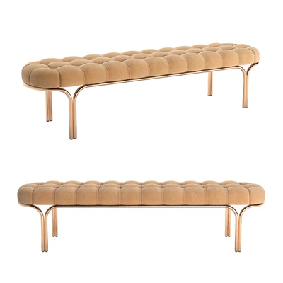 CB2 Luxey Tufted Suede Bench — download