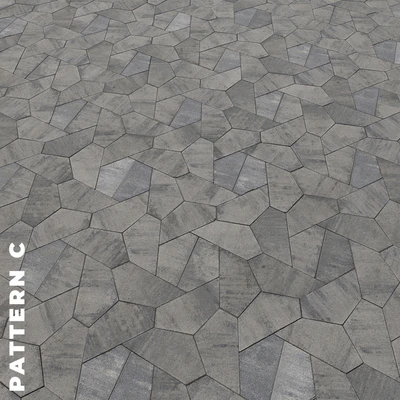 Сет из четырех текстур асимметричной брусчатки «Оригами» — Вид 4