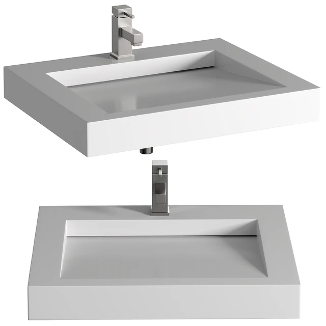 Modern White Wash Basin Wall Deck Installation Bathroom Basin 8409 — Скачать