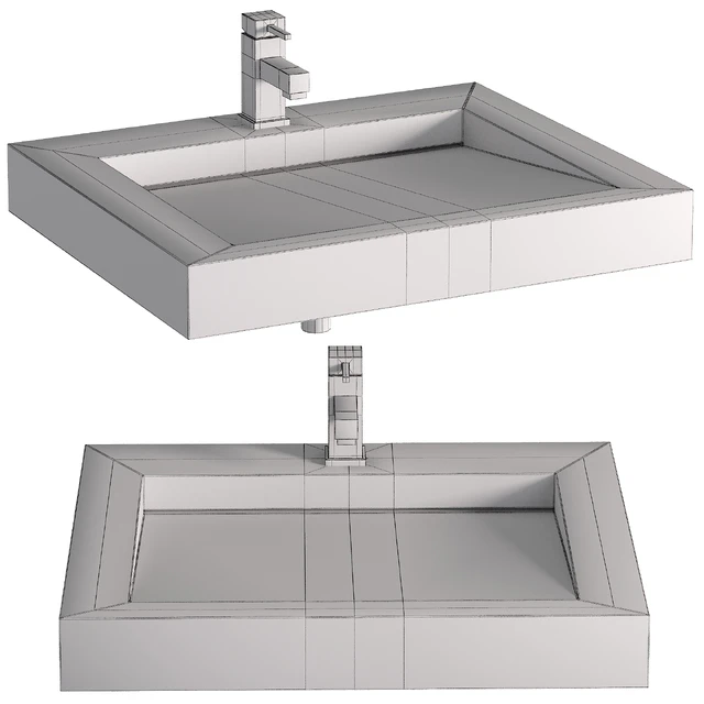 Modern White Wash Basin Wall Deck Installation Bathroom Basin 8409 — Скачать
