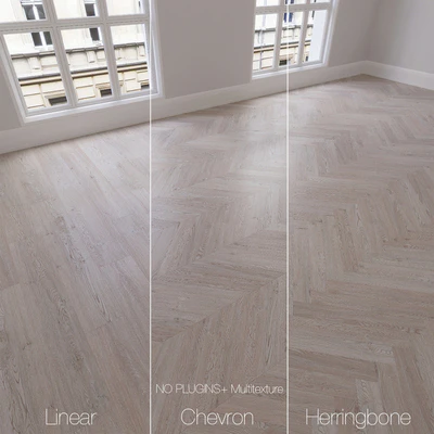 Parquet natural, oak Snow, 3 types. Linear, chevron, herringbone. — скачать