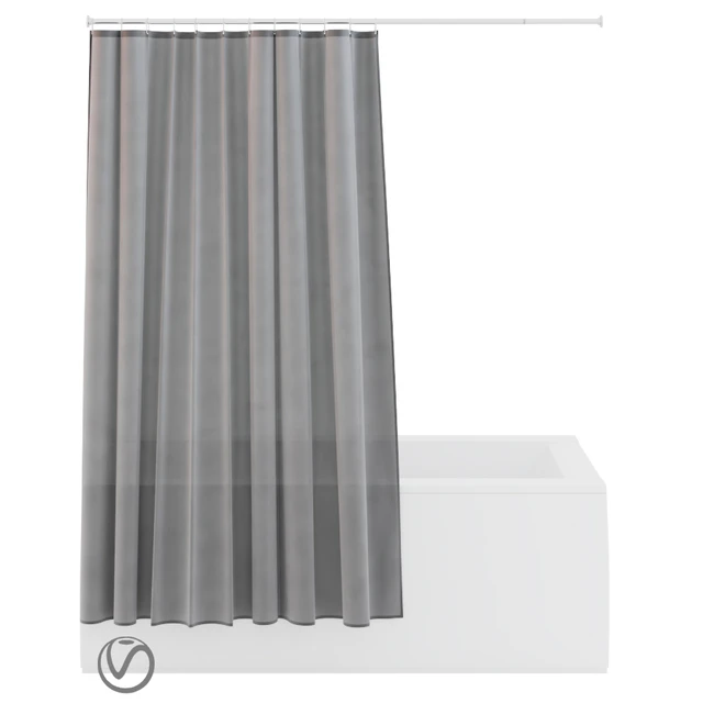 Bath curtain (shower) 200x200 cm (white, gray) — Descargar