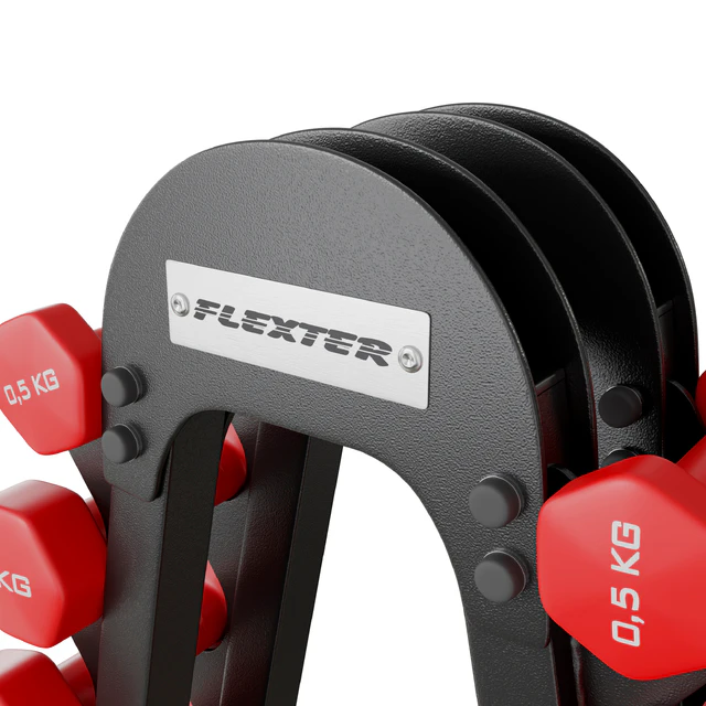 Стойка под гантели для фитнеса на 6 пар FLEXTER — Скачать