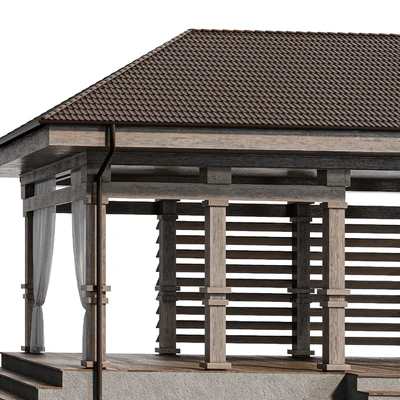Gazebo with curtains — View 5