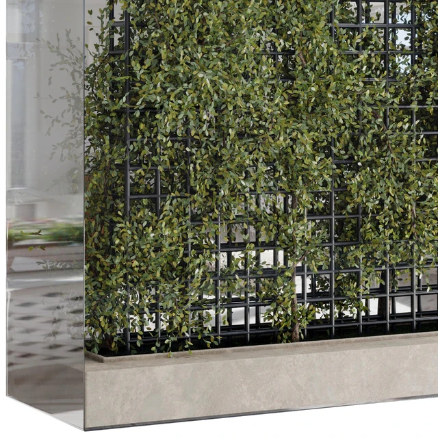 Plants Set Partition In Behind Glass - Ivy Garden Wall Decor Set 116 — Descargar