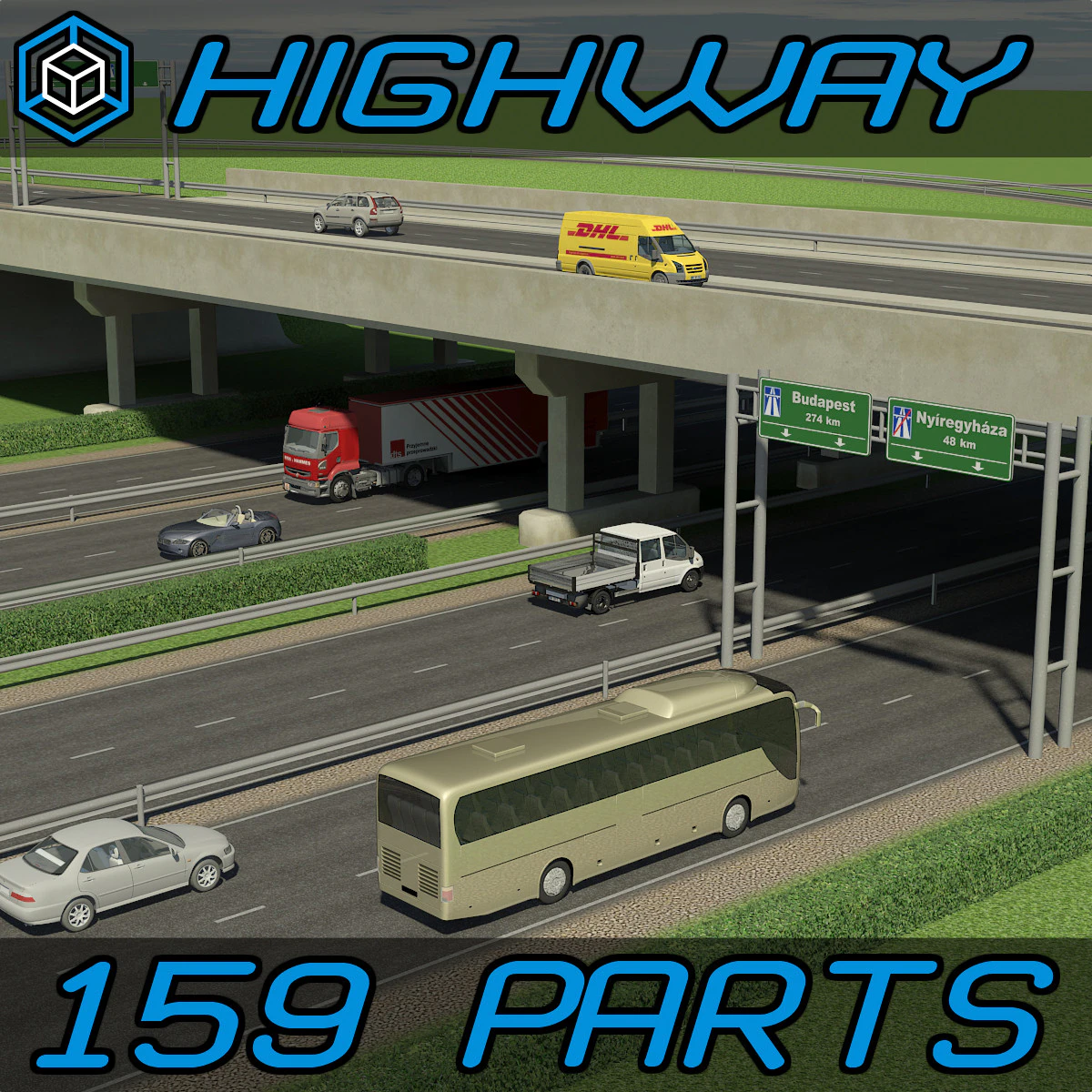 3d highway elements pack — Скачать