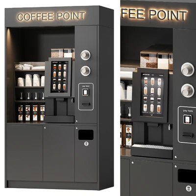 Coffee vending machine. Coffee to go. Self-service coffee shop. Vendor point — descargar