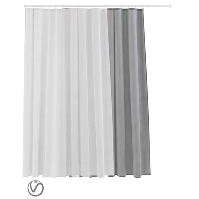 Bath curtain (shower) 200x200 cm (white, gray) — Ver 6