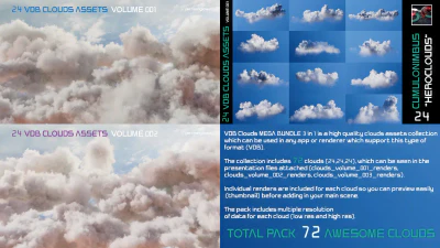 vdb clouds mega bundle 3 in 1 — download